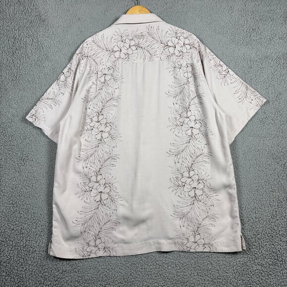 VTG Honolua Surf Co Hawaiian Shirt Men Size XL Beige Summer Floral Beach Cuban - Picture 6 of 14